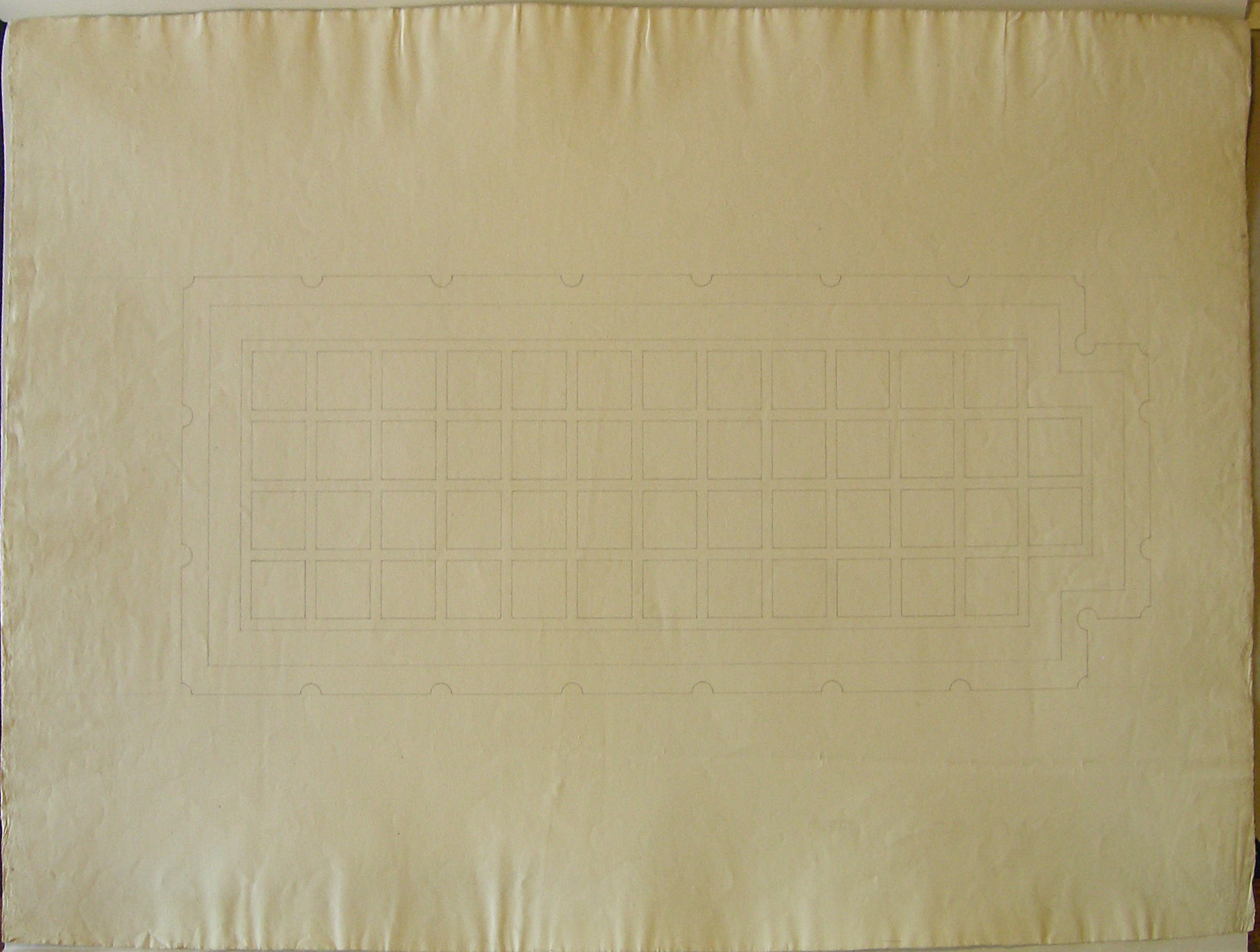 Progetto per il Casino dei Nobili (Milano): pianta del soffitto del salone (disegno architettonico, opera isolata) di Cagnola Luigi (sec. XIX)