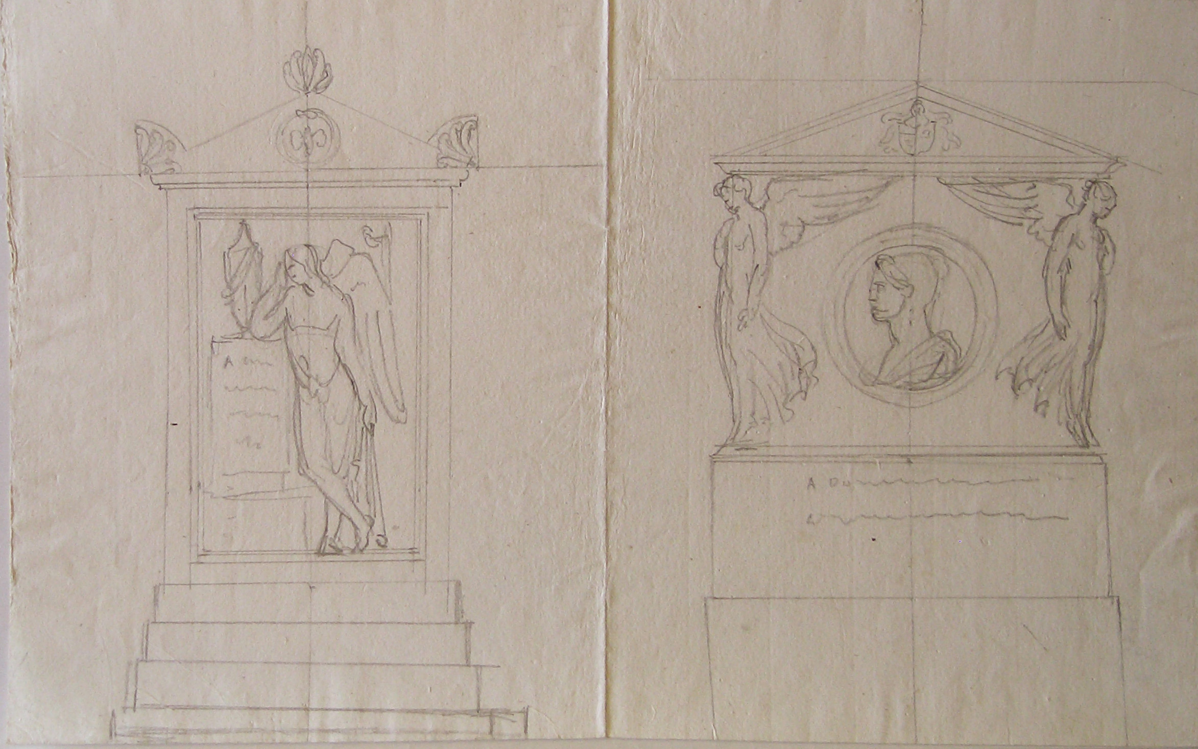 Studio per un monumento funebre (disegno, opera isolata) di Cagnola Luigi (attribuito) (secc. XVIII/XIX)