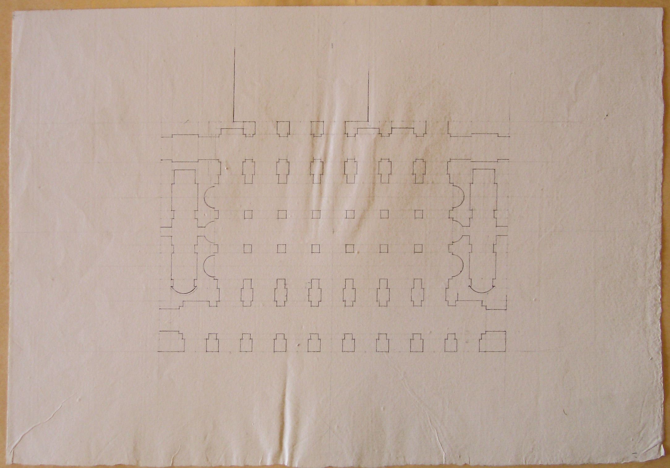 Progetto per l'ampliamento del Palazzo Imperiale di Vienna: pianta del salone d'ingresso (seconda variante) (disegno architettonico, opera isolata) di Cagnola Luigi (sec. XIX)