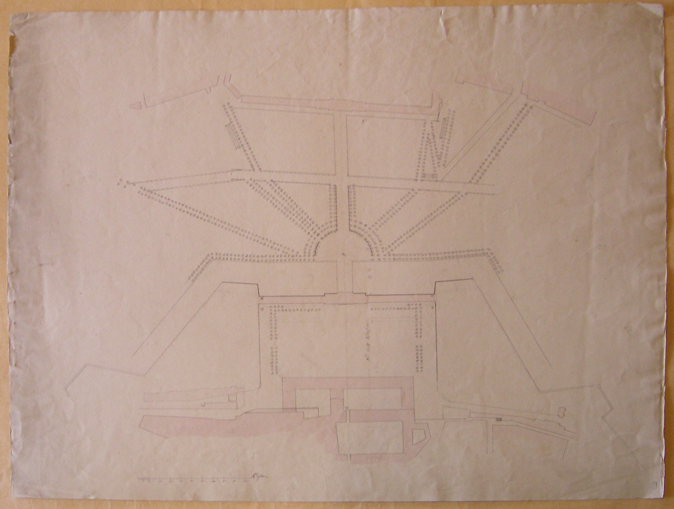 Progetto per il Burgthor (Vienna): studio per la planimetria (disegno architettonico, opera isolata) di Cagnola Luigi (attribuito) (sec. XIX)