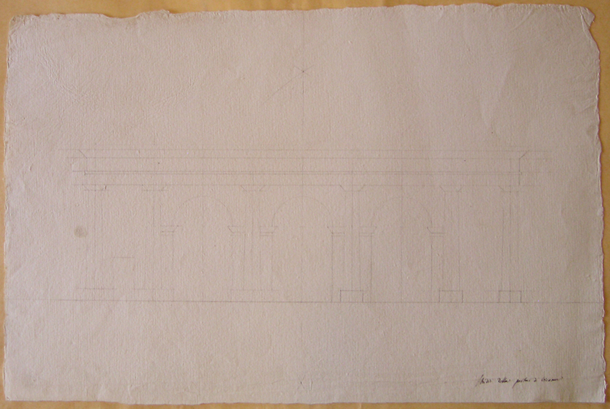 Progetto per il Burgthor (Vienna): studio per il prospetto della facciata verso l'Hofburg (disegno architettonico, opera isolata) di Cagnola Luigi (sec. XIX)