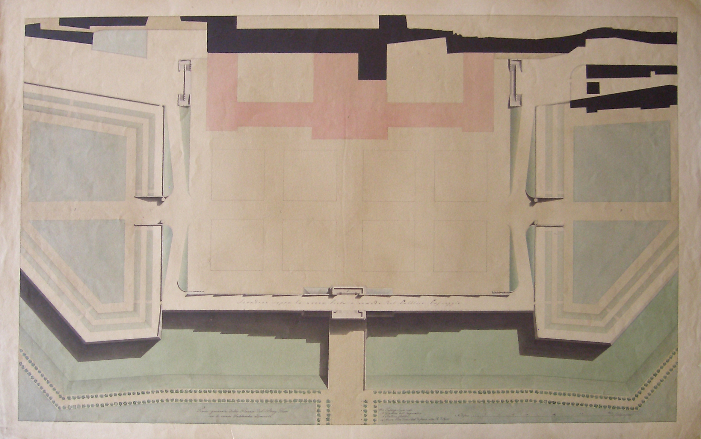 Progetto per il Burgthor (Vienna): planimetria (disegno architettonico, opera isolata) di Cagnola Luigi (sec. XIX)