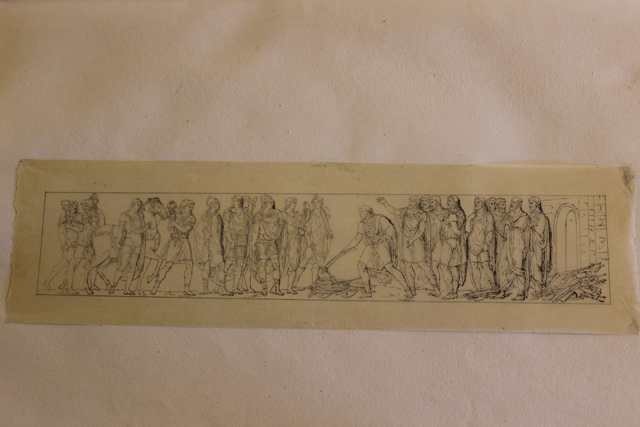 Progetto per l'Arco della Pace (Milano): la Capitolazione di Dresda (disegno, opera isolata) di Cagnola Luigi (sec. XIX)