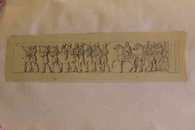 Progetto per l'Arco della Pace (Milano): l'Entrata di Francesco I in Vienna (disegno, opera isolata) di Cagnola Luigi (sec. XIX)