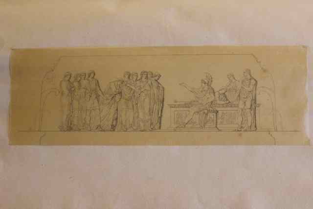 Progetto per l'Arco della Pace (Milano): l'Istituzione della Corona Ferrea (disegno, opera isolata) di Cagnola Luigi (sec. XIX)