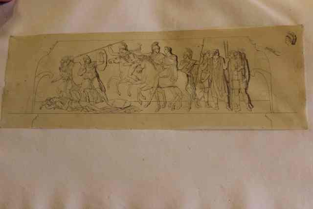 Progetto per l'Arco della Pace (Milano): la Battaglia di Culm (disegno, opera isolata) di Cagnola Luigi (sec. XIX)