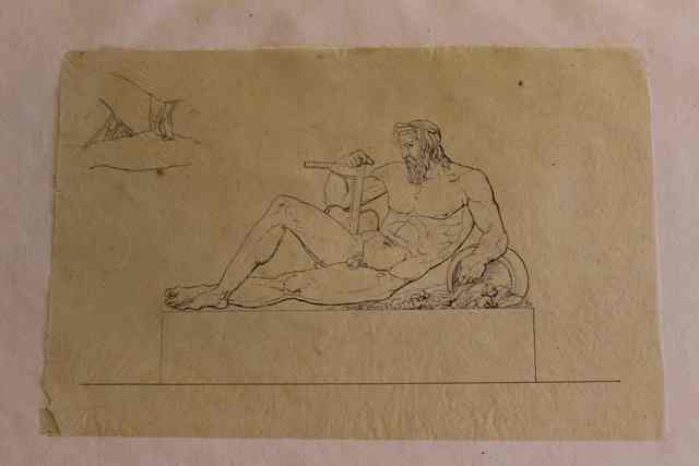 Progetto per l'Arco della Pace (Milano): il Po (disegno, opera isolata) di Cagnola Luigi (sec. XIX)