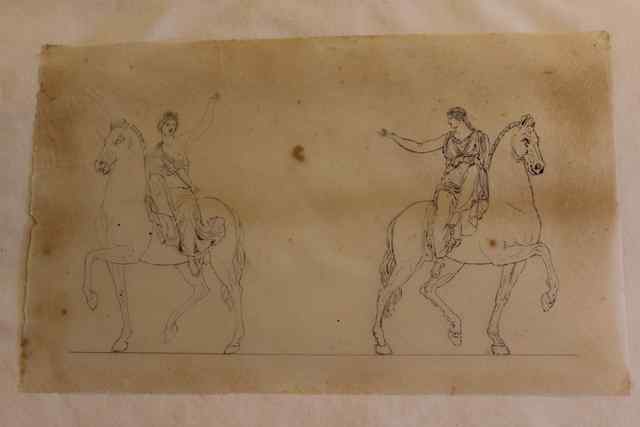 Progetto per l'Arco della Pace (Milano): allegorie della Vittoria a cavallo (disegno, opera isolata) di Cagnola Luigi (sec. XIX)