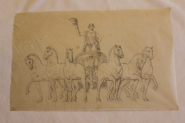 Progetto per l'Arco della Pace (Milano): allegoria della Pace con sestiga (disegno, opera isolata) di Cagnola Luigi (sec. XIX)