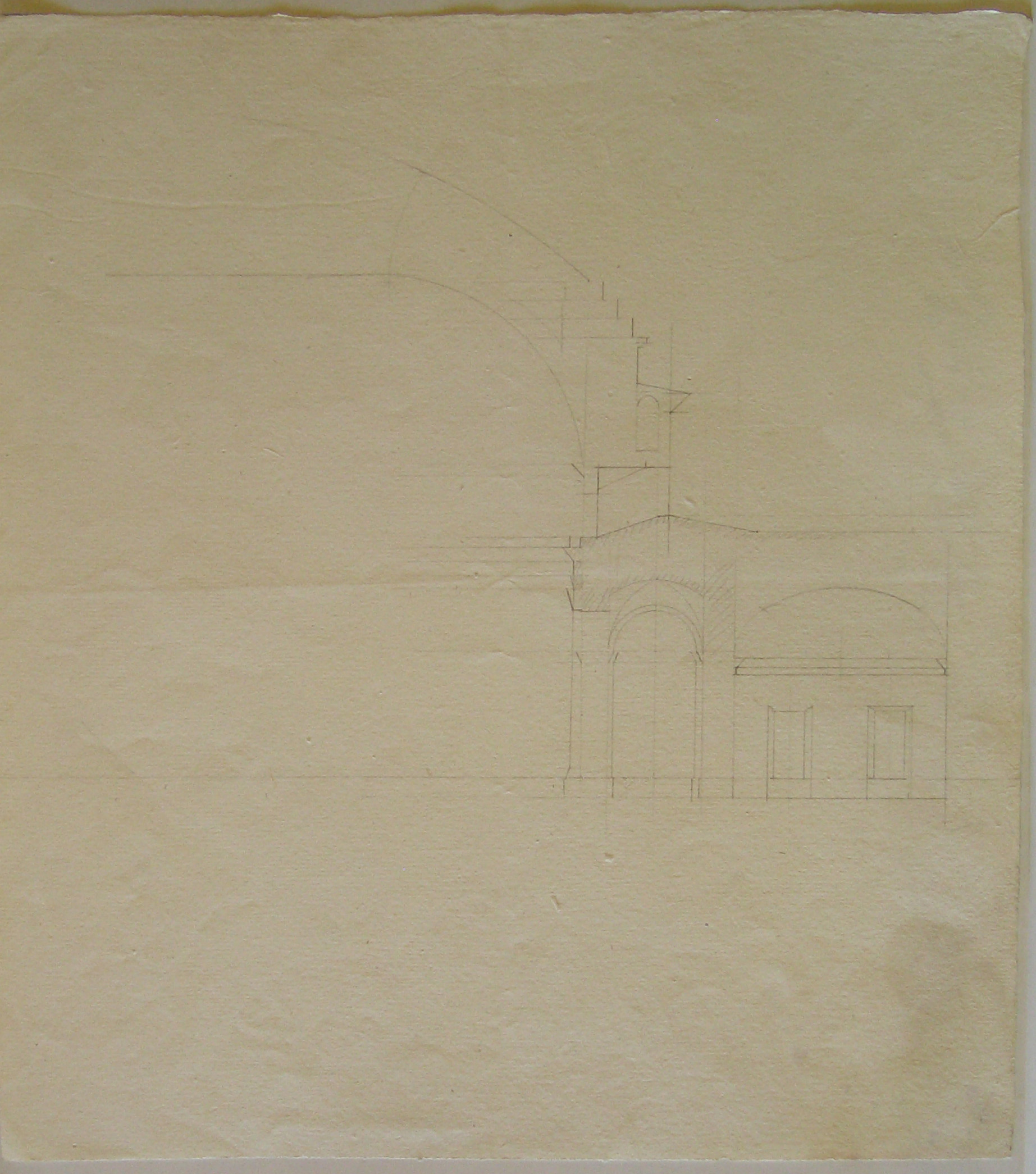 Sezione di edificio con cupola (disegno architettonico, opera isolata) di Cagnola Luigi (attribuito) (fine/ metà secc. XVIII-XIX)