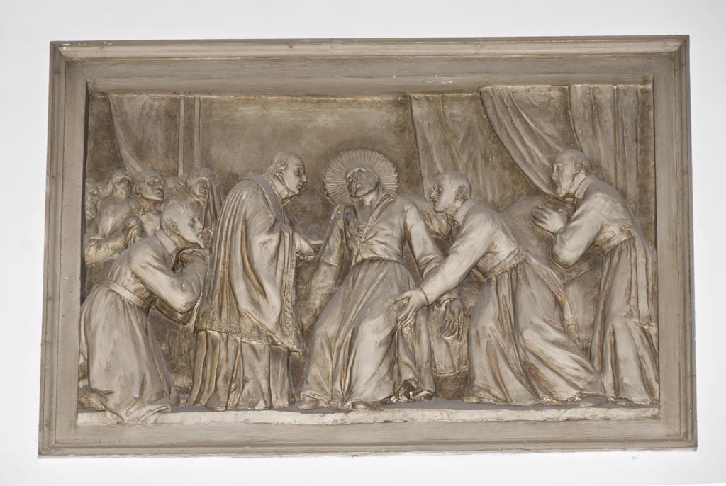 morte di San Filippo Neri (rilievo, elemento d'insieme) di Vianelli Giuseppe Maria (terzo quarto sec. XIX)
