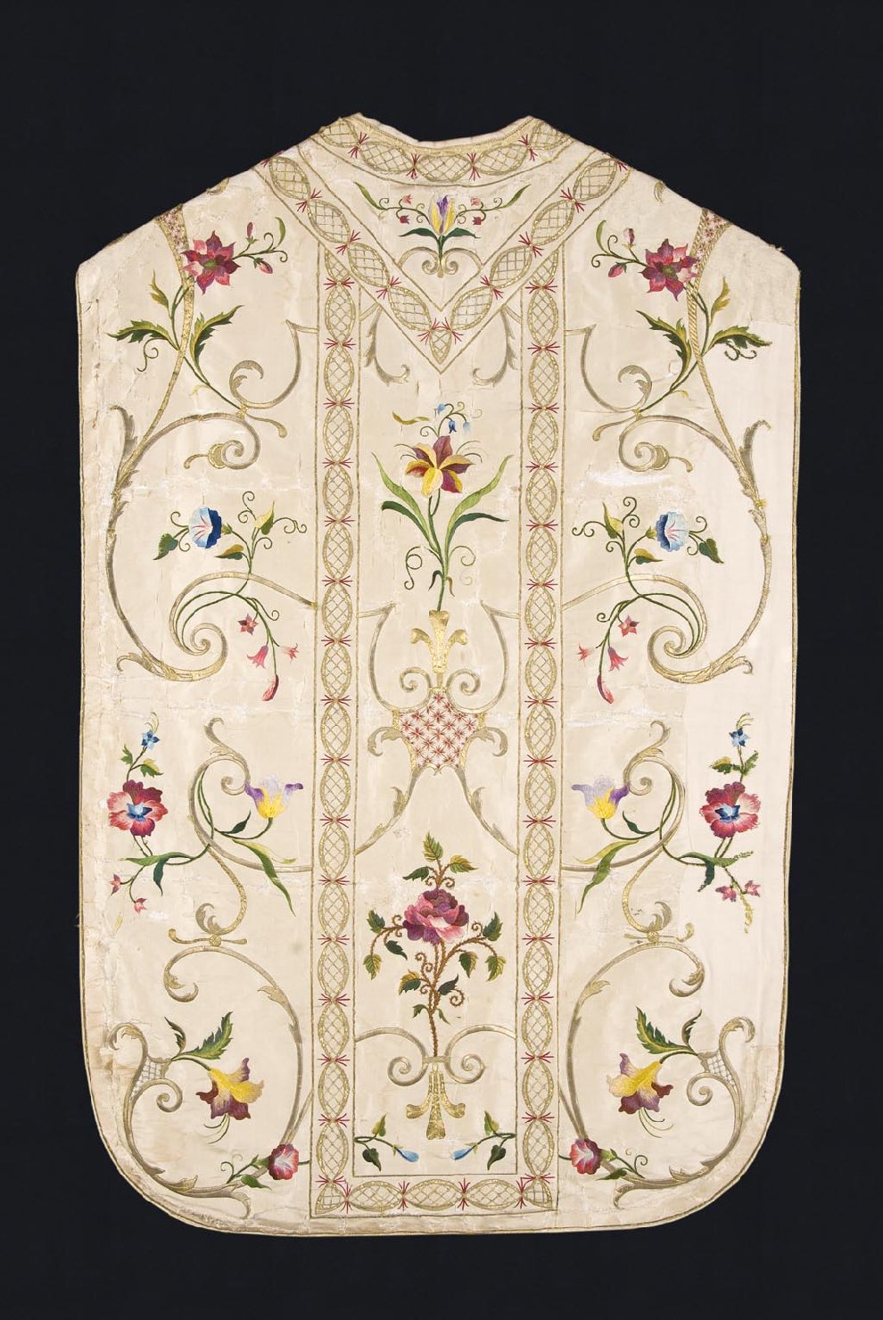 motivi decorativi floreali e a girali (pianeta, opera isolata) - manifattura Italia settentrionale (ultimo quarto sec. XIX)