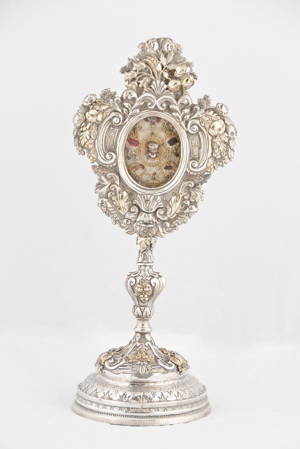 motivi decorativi floreali (reliquiario-ostensorio, opera isolata) - bottega Italia settentrionale (meta' sec. XIX)