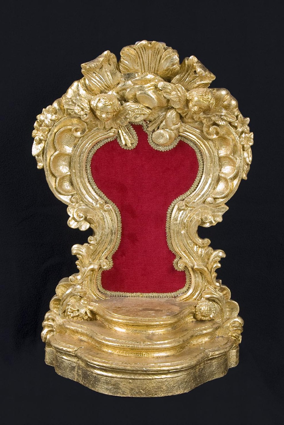 cherubini e motivi decorativi floreali (tronetto per esposizione eucaristica, opera isolata) - bottega veneta (seconda meta' sec. XIX)