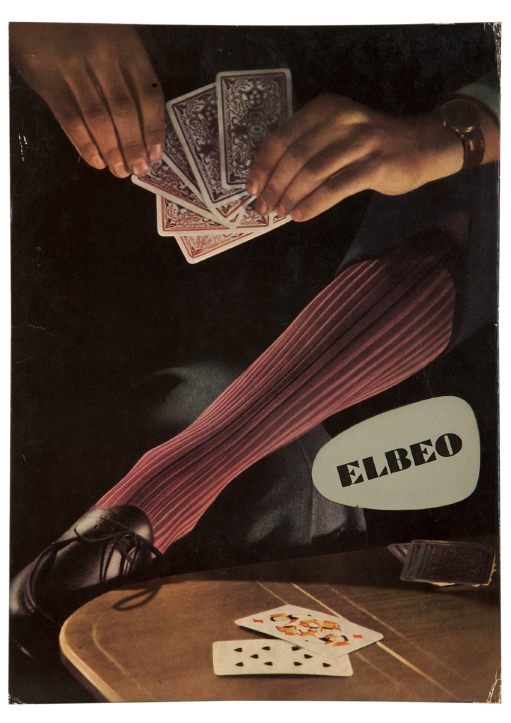 uomo che gioca a carte con gamba incrociata (locandina) - ambito tedesco (metà sec. XX)