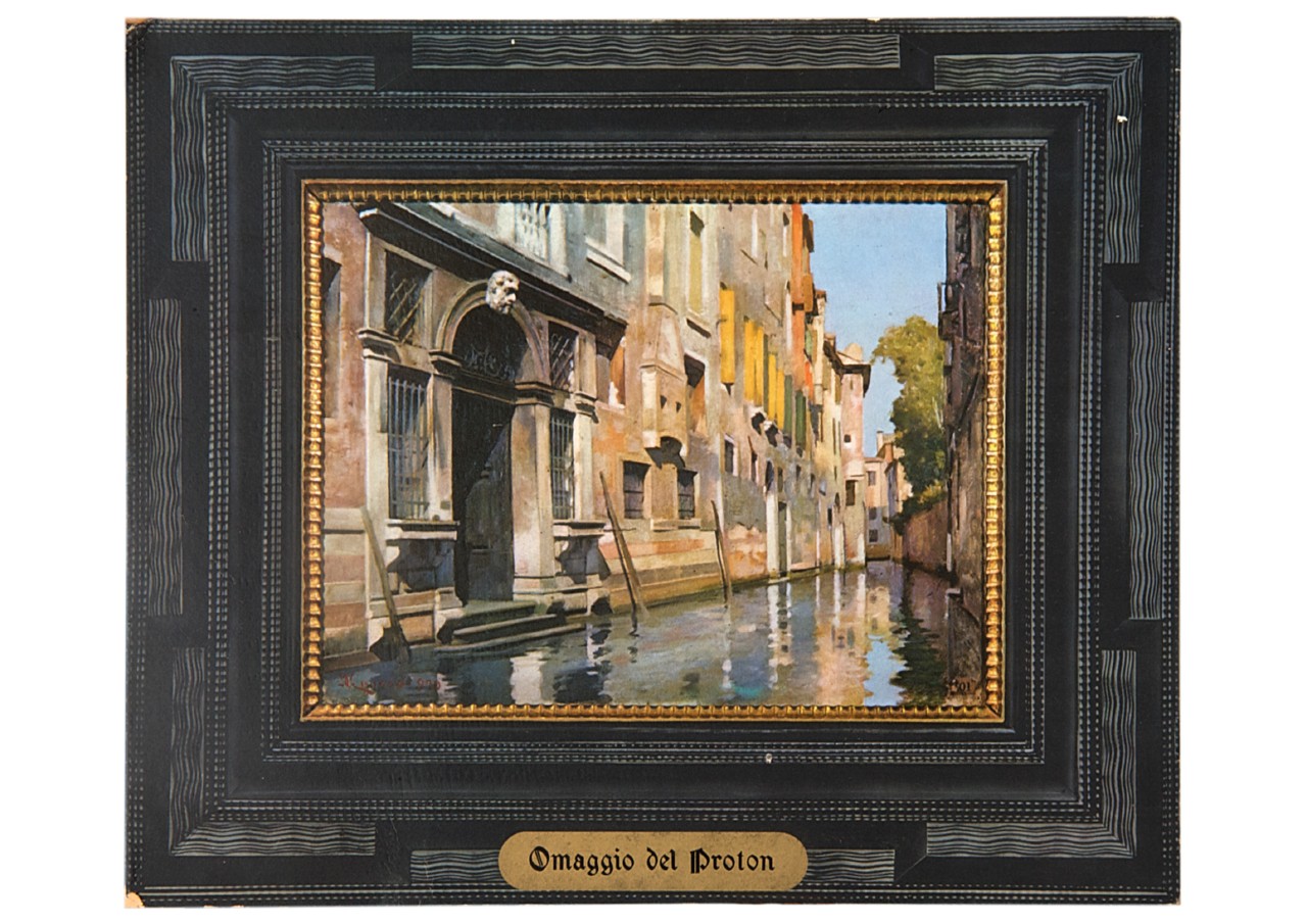 quadro con veduta di Venezia (locandina) di Grosso Giacomo (sec. XX)