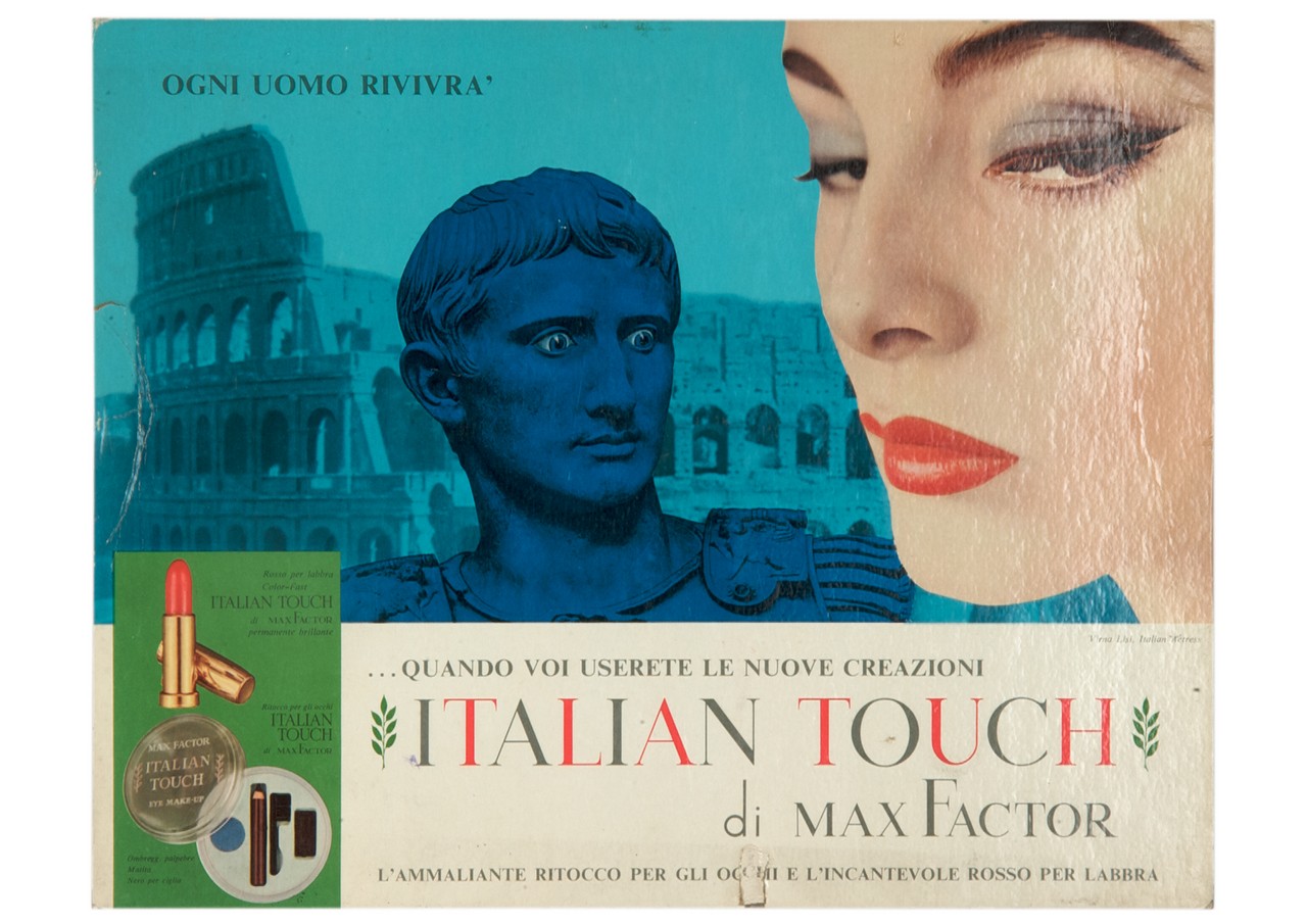veduta del Colosseo con busto di Augusto e ritratto di Virna Lisi (locandina) - ambito italiano (sec. XX)