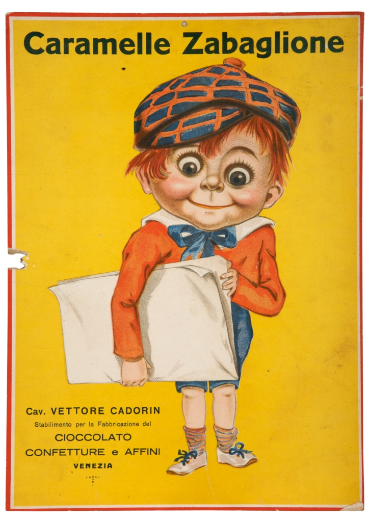 bambino con berretto tiene sotto il braccio dei fogli (locandina) - ambito italiano (sec. XX)