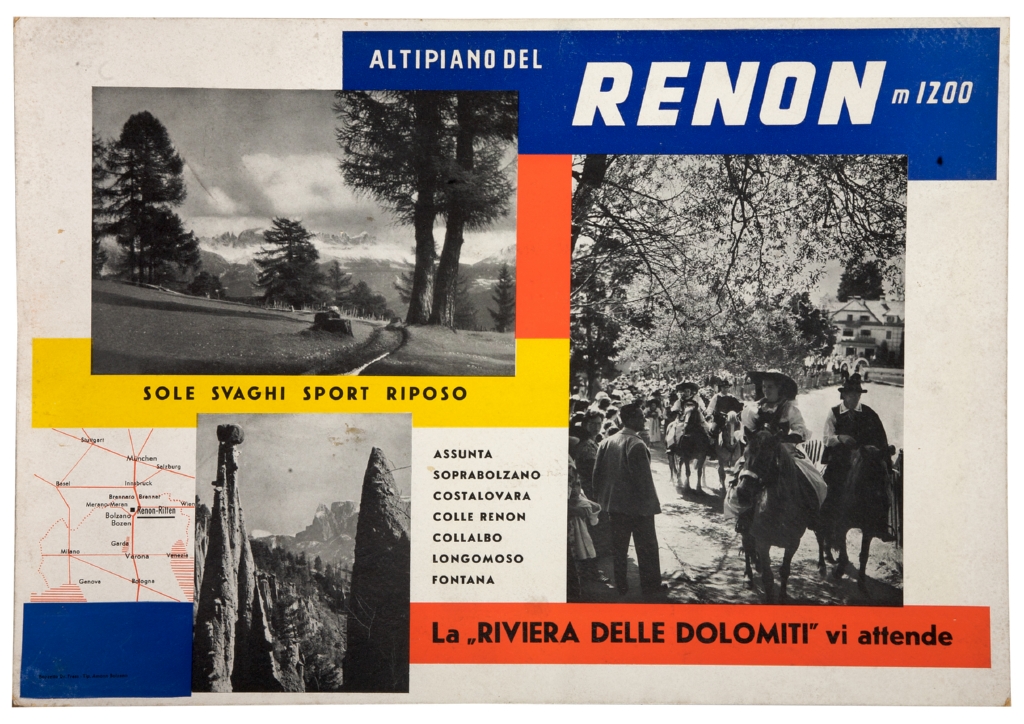 fotografie di paesaggi delle Dolomiti e di una manifestazione folcloristica (locandina) di Studio Dr. Frass - ambito italiano (sec. XX)