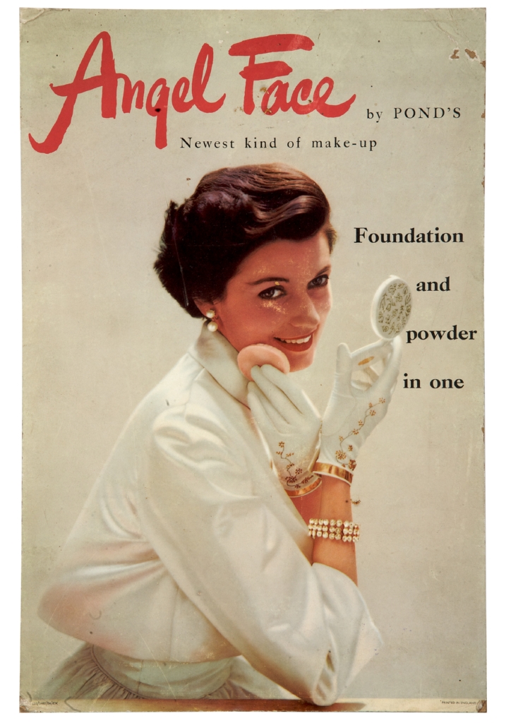 figura femminile in atto di truccarsi (locandina) - ambito statunitense (sec. XX)