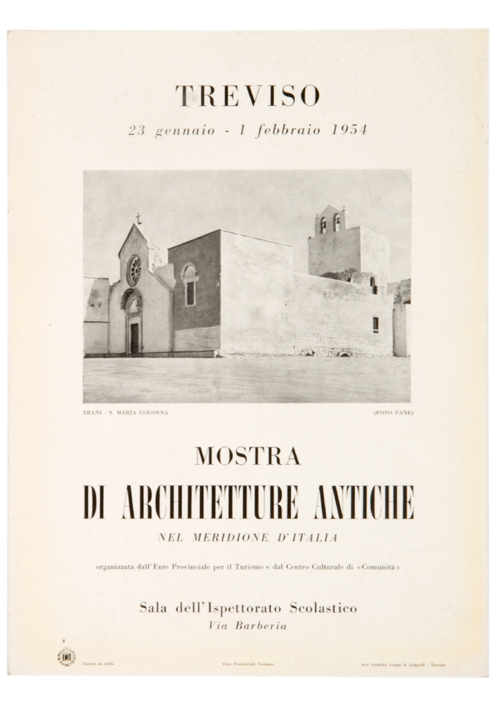 fotografia con chiesa e monastero di Santa Maria di Colonna a Trani (locandina) - ambito trevigiano (sec. XX)