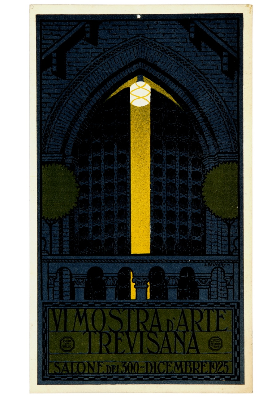 portale del Palazzo dei Trecento a Treviso (locandina) di Delneri Silvio (sec. XX)