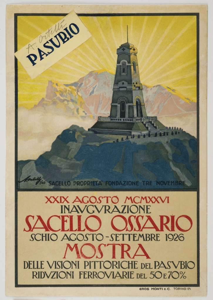 Ossario del Monte Pasubio (locandina) di Ortelli Alfredo (sec. XX)