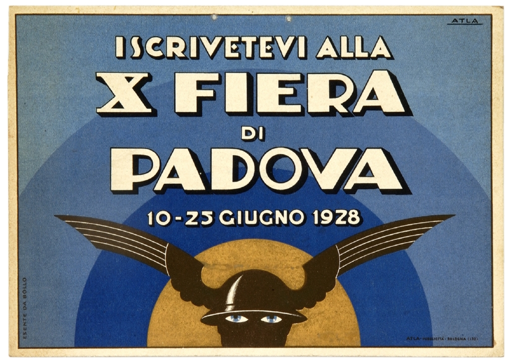 testa di Mercurio con cappello alato (locandina) di ATLA - Pubblicità - Bologna (sec. XX)
