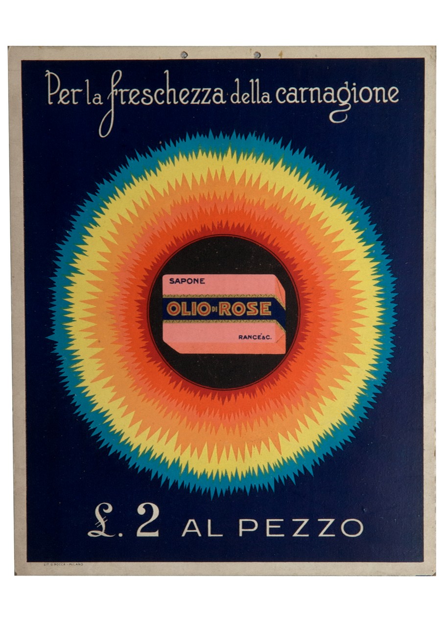 saponetta all'interno di un alone multicolore (locandina) - ambito italiano (metà sec. XX)
