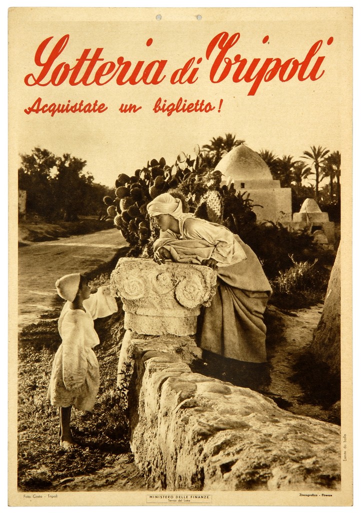 fanciulli e scorcio di Tripoli (locandina) di Foto Luigi Costa (sec. XX)