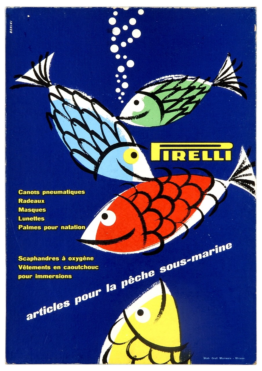 pesci (locandina) di Bonini Ezio (metà sec. XX)