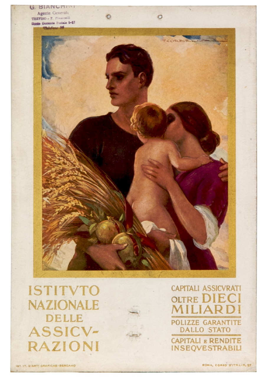 famiglia con fascio di spighe e melagrane (calendario) di Corbella Tito (sec. XX)
