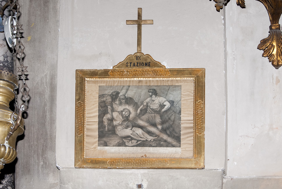 Stazione IX: Gesù cade sotto la croce la terza volta, Stazione della Via Crucis (stampa) di Sabatelli Luigi, Pera Giuseppe, Eredi Benedetto (prima meta' XIX)