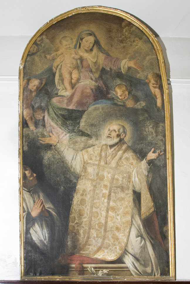 San Filippo Neri ha la visione della Madonna con Bambino (dipinto, opera isolata) di Stroiffi Ermanno (attribuito) (terzo quarto XVII)