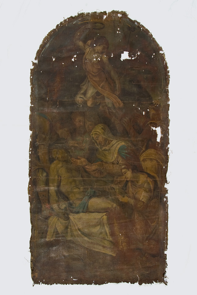 deposizione di Cristo nel sepolcro (dipinto, opera isolata) di Salviati Francesco (attribuito) (meta' XVI)