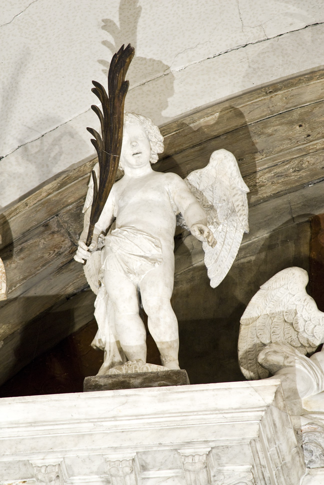 angelo con fasce di palme (statua, elemento d'insieme) di Bonanni Francesco, Rossi Domenico (primo quarto XVIII)