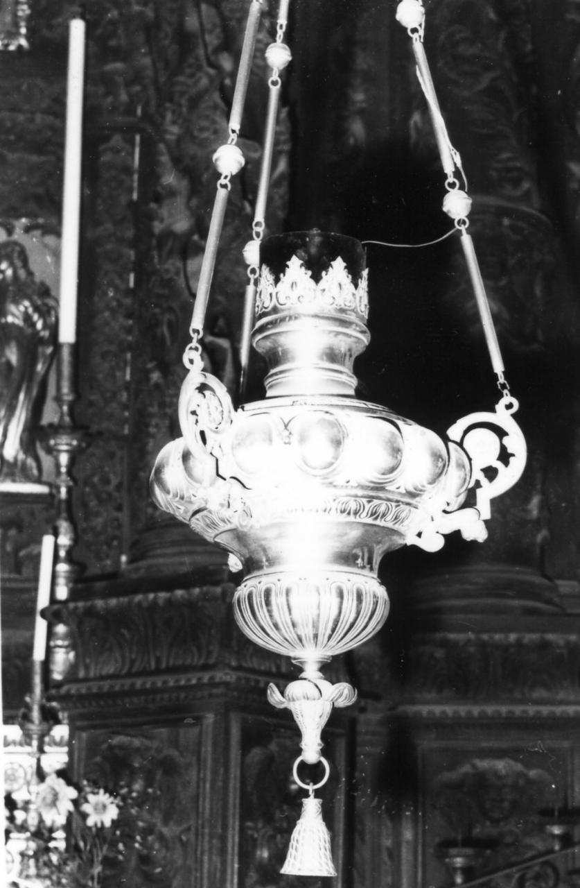 lampada pensile a vaso, serie - bottega bolognese (sec. XIX)