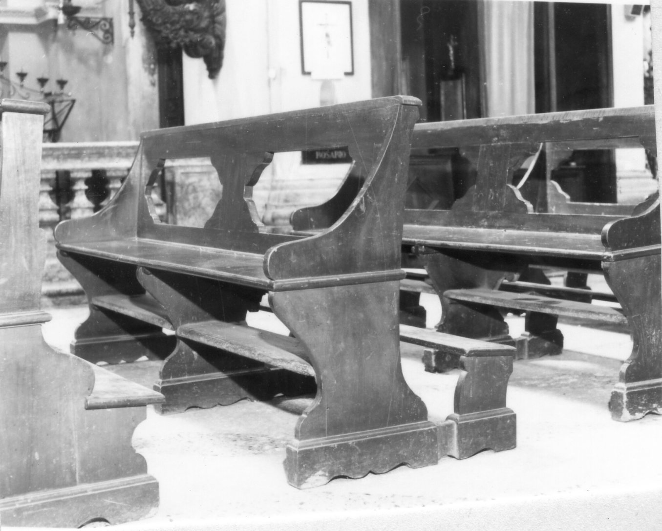 banco da chiesa, serie - bottega modenese (seconda meta' sec. XIX)