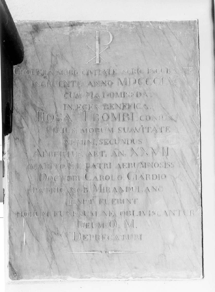 lapide tombale - manifattura emiliana (sec. XIX)