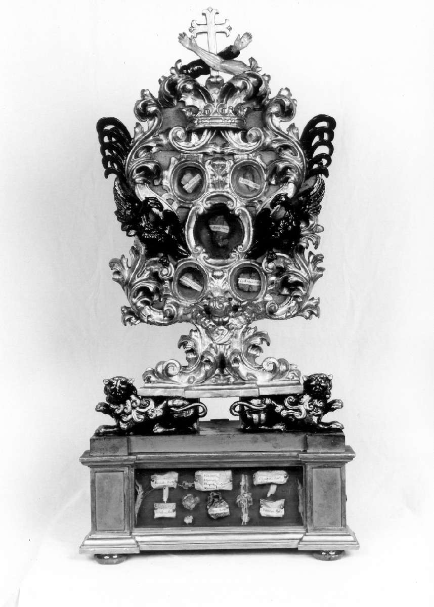 reliquiario - a tabella, serie - manifattura emiliana (seconda meta' sec. XVII)