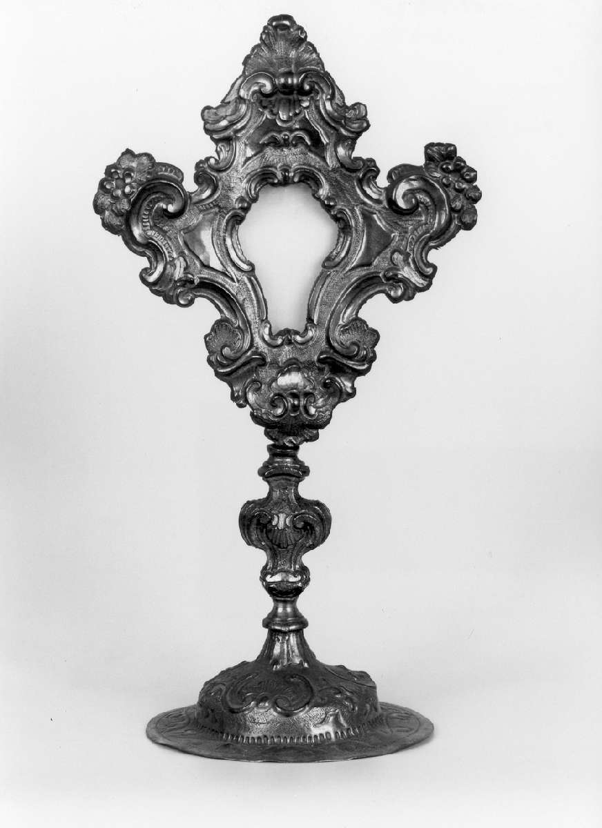 reliquiario - a ostensorio - manifattura emiliana (meta', seconda meta' sec. XVIII, sec. XVIII)