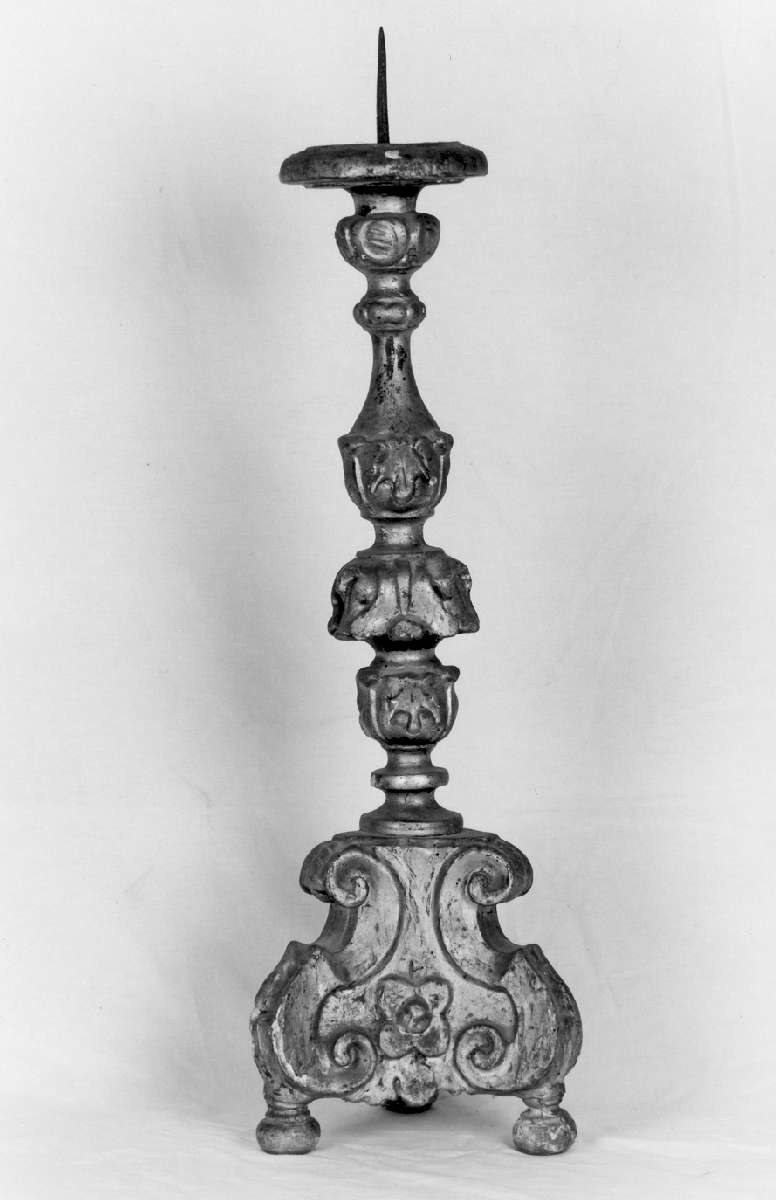 candeliere d'altare, serie - manifattura emiliana (seconda meta' sec. XIX)