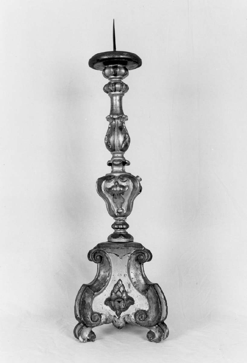 candeliere d'altare, serie - manifattura emiliana (seconda meta' sec. XIX)