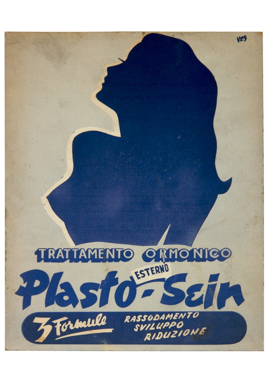 donna a mezzo busto a seno nudo (locandina) di Ves (sec. XX)