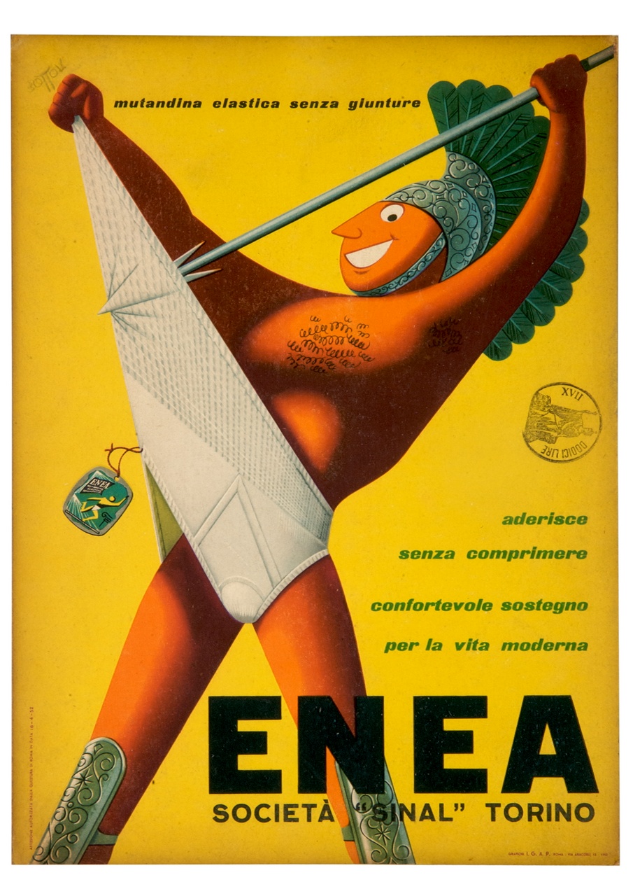 soldato romano indossa una mutanda elasticizzata bianca (tabella) di Bottoli Matteo (sec. XX)