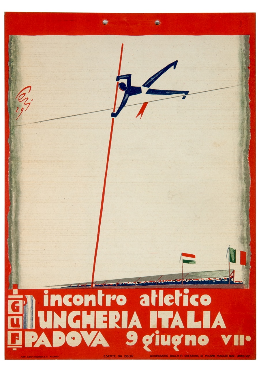 atleta salta con l’asta (locandina) di Perissinotto Giorgio detto Peri (sec. XX)