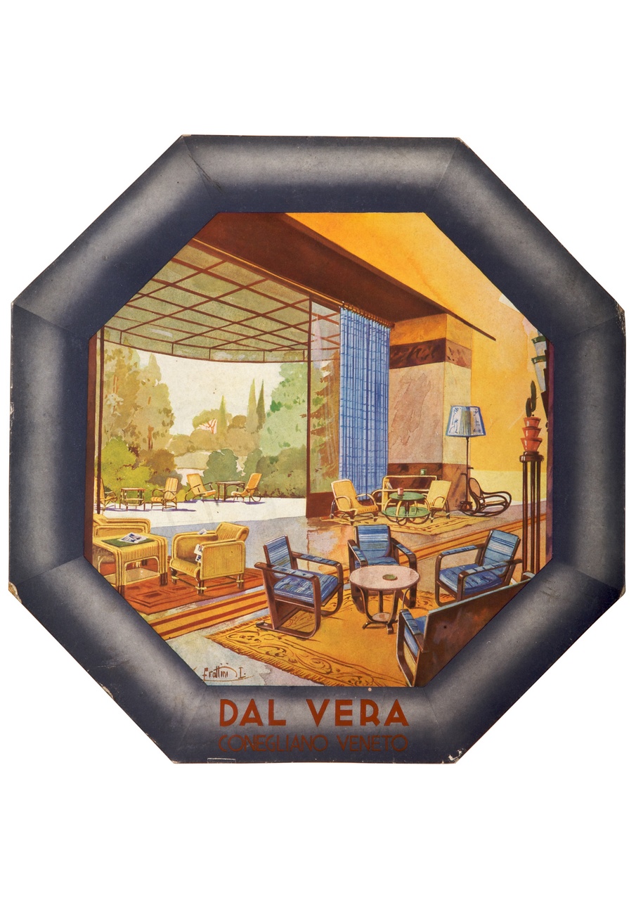 interno di negozio di arredamento (locandina) di Frattini Gino (sec. XX)