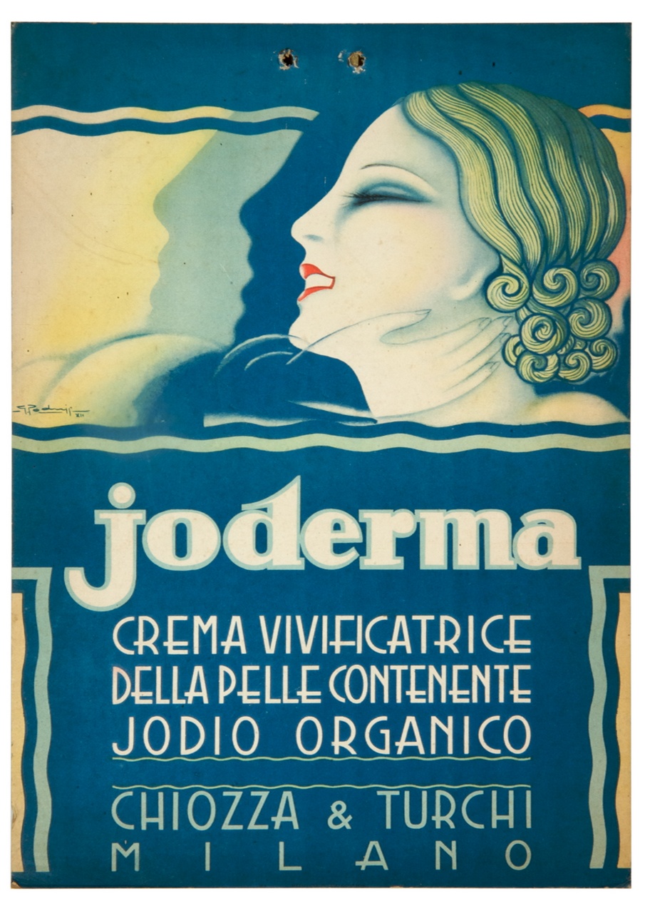 viso femminile accarezzato da una mano (locandina) di Poduje Gustavo (sec. XX)