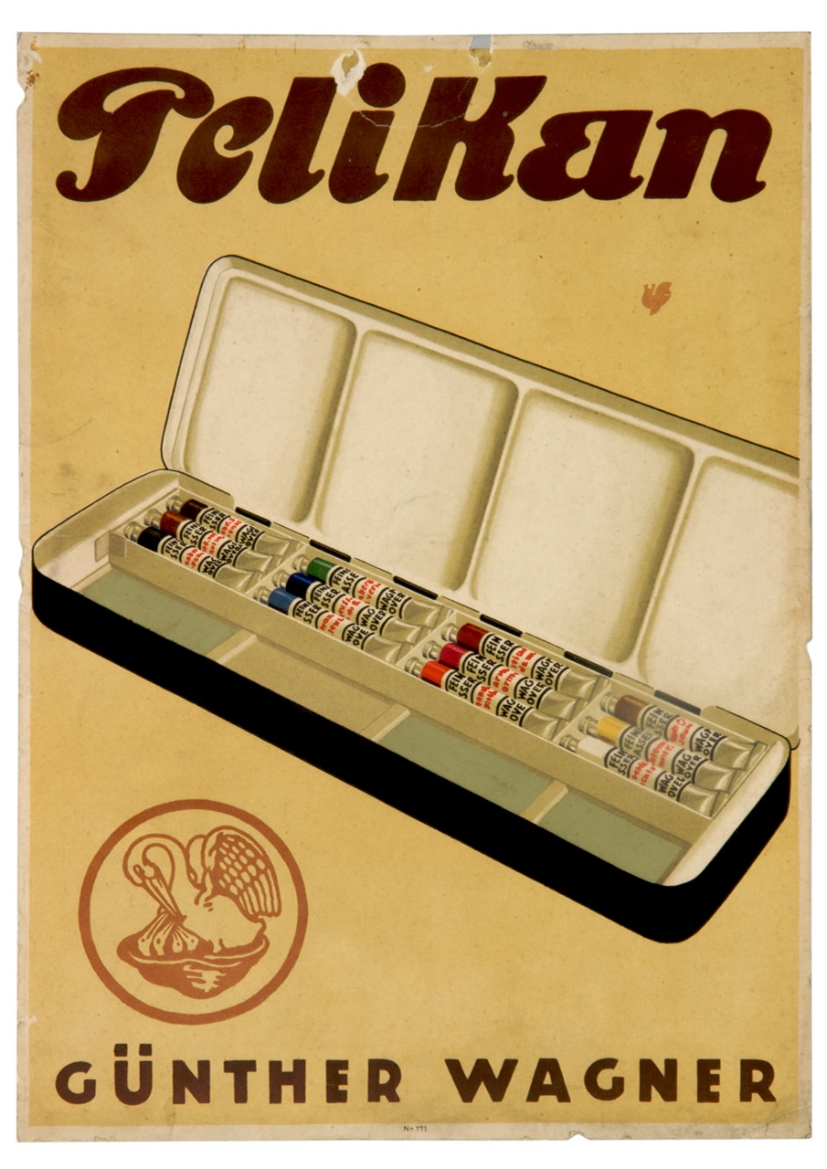 scatola con tubetti di colori a tempera (locandina) - ambito europeo (prima metà sec. XX)