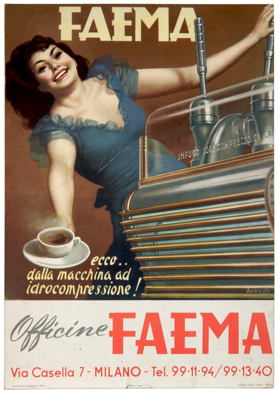 donna mostra un caffè caldo (locandina) di Boccasile Gino (sec. XX)